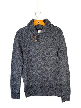 Fjallraven Men's Lada Sweater Shawl Collar Wool Blend Blue M